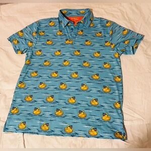 Birdies Light Blue Polo with Yellow Duck Print